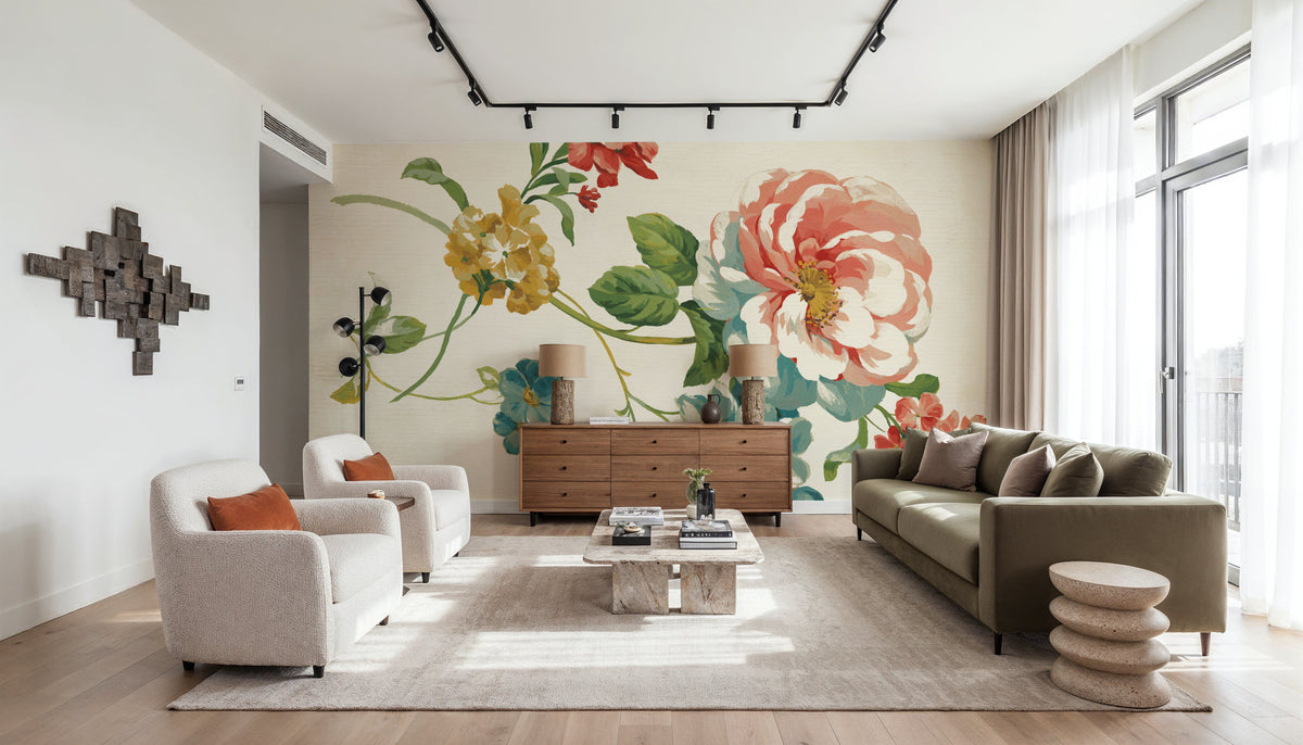 Elegant Floral I Mural Wallpaper - room preview 02