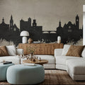 Nashua New Hampshire Skyline Concrete Mural Wallpaper - room preview 02
