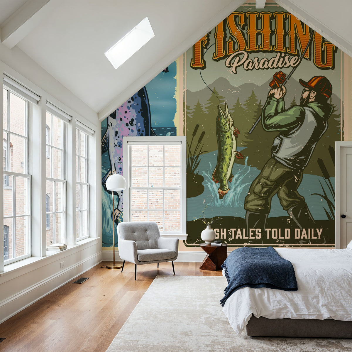 Fishing Posters Mural Wallpaper - room preview 02