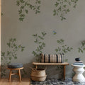 Oak Hollow, Greige Mural Wallpaper - room preview 02