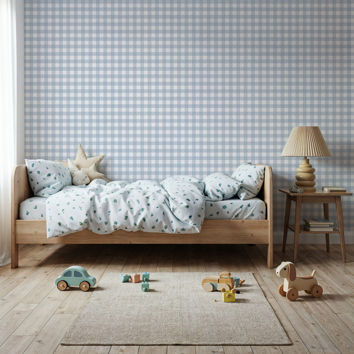 Gingham Sky Mural Wallpaper - room preview 02