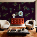Falling Pineapples, Violet Mural Wallpaper - room preview 02