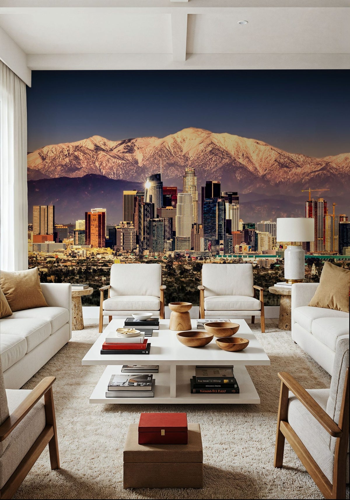 Snowcapped Mountains Los Angeles Mural Wallpaper - room preview 02