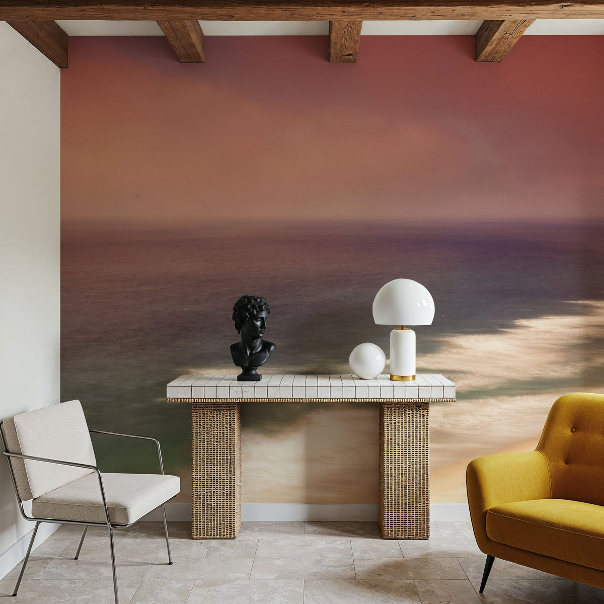 Crimson Coast Mural Wallpaper - room preview 02