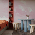 Intaglio Clouds, Blush Pink Mural Wallpaper - room preview 02