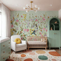 Bird Garden Spring Green Mural Wallpaper - room preview 02