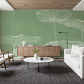 Pond Leaves Mural Wallpaper - room preview 02