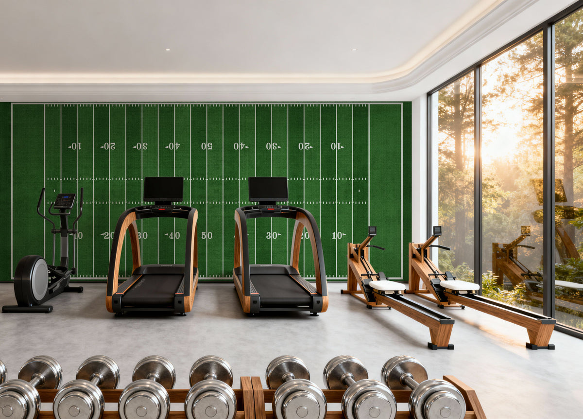 Gridiron Mural Wallpaper - room preview 02