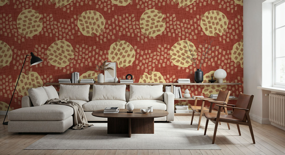 Woven Medallion Mural Wallpaper - room preview 02
