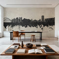 Gateshead England Skyline Concrete Mural Wallpaper - room preview 02