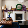 Stirling Scotland Skyline Purple & Gold Mural Wallpaper - room preview 02
