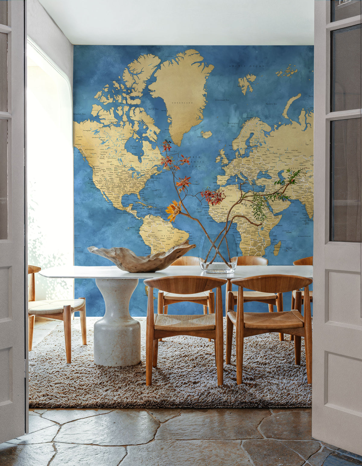 World Map Cities - Ernest Mural Wallpaper - room preview 02