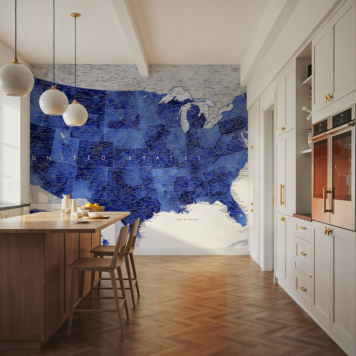 US Map Detailed - Gulzar Mural Wallpaper - room preview 02