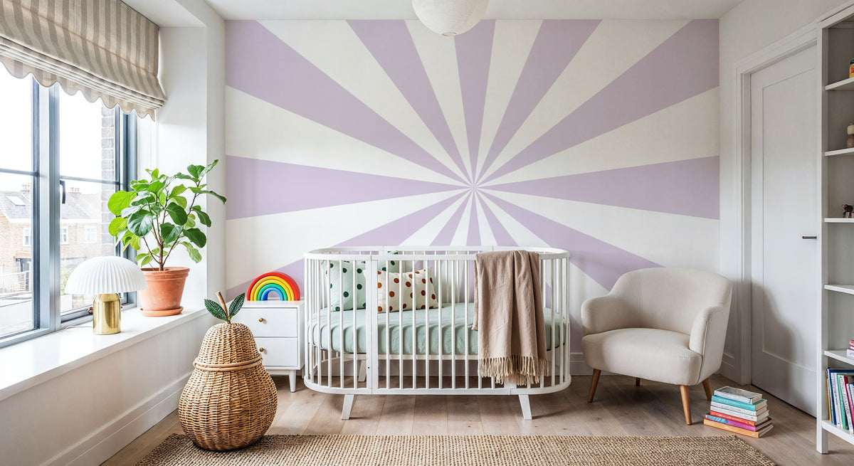 Circus Ceiling, Lavender Mural Wallpaper - room preview 02