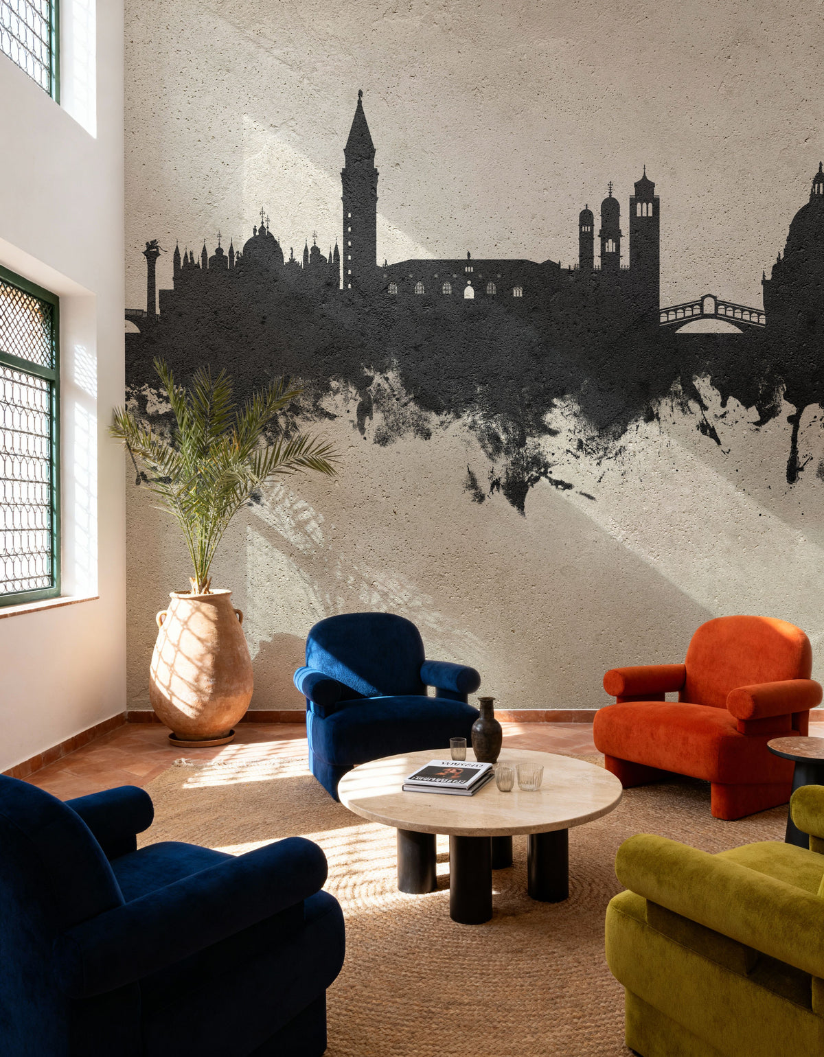 Venice Itay Skyline Concrete Mural Wallpaper - room preview 02