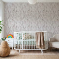 Forest Cabins, Blush Pink Mural Wallpaper - room preview 02