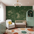 Rabbits Green Mural Wallpaper - room preview 02