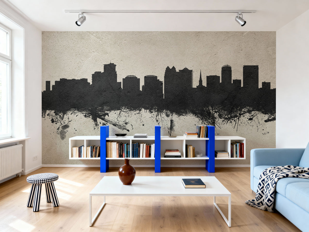 Orlando Florida Skyline Concrete Mural Wallpaper - room preview 02