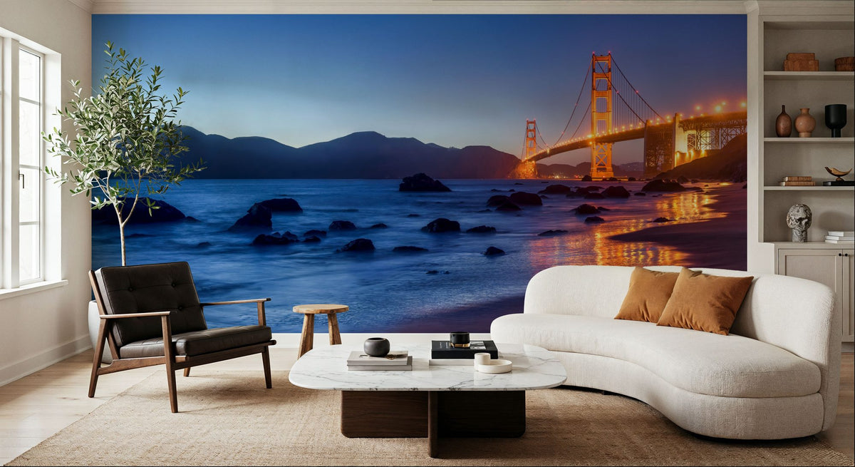 Golden Gate Bridge From Marshall Beach Pt. III Mural Wallpaper - room preview 02