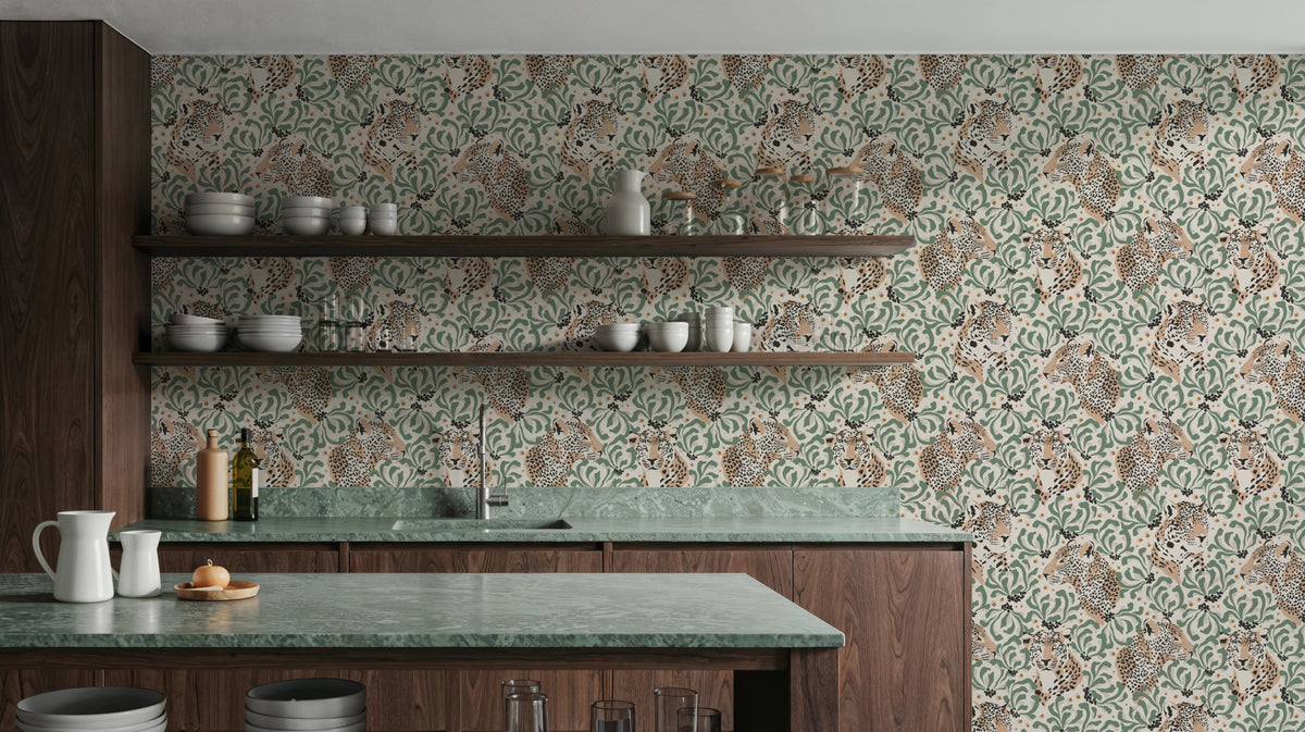 Clouded Leopard Mural Wallpaper - room preview 02