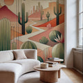Cactus Sunset Vista Mural Wallpaper - room preview 02