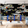 Maple Leaves in the Tatsuta River Mural Wallpaper - room preview 02