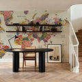 Botanical Floral Map Light Words Mural Wallpaper - room preview 02