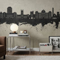 Poughkeepsie New York Skyline Concrete Mural Wallpaper - room preview 02