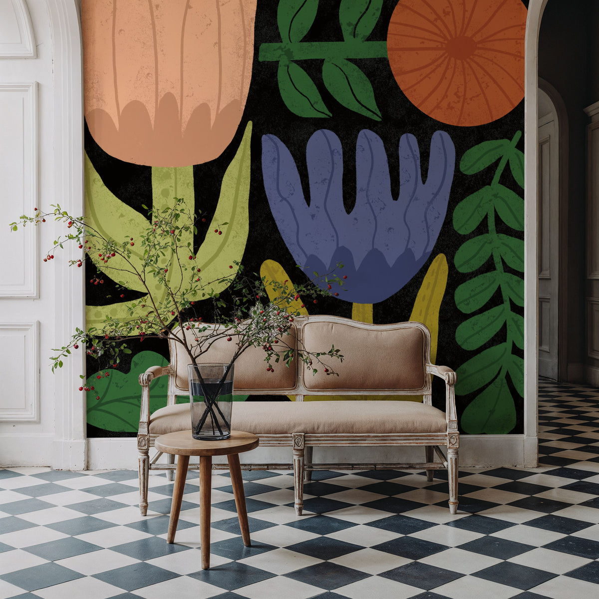Flower Toss IV Mural Wallpaper - room preview 02