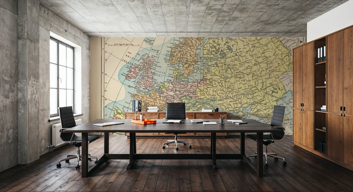 Map of Europe Mural Wallpaper - room preview 02