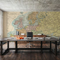 Map of Europe Mural Wallpaper - room preview 02