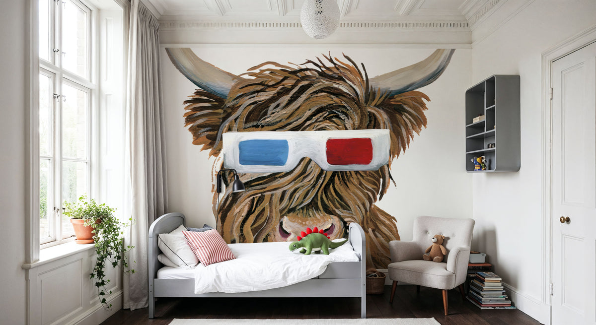 Movie Cow Popcorn Mural Wallpaper - room preview 02