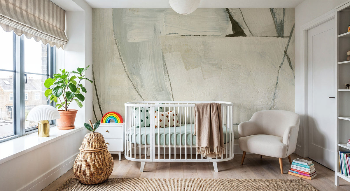 Whisper Abstract Cream Crop Mural Wallpaper - room preview 02