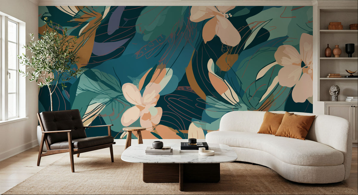 Manga Floral Mural Wallpaper - room preview 02