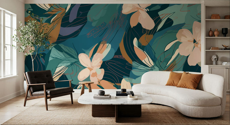Papier peint mural floral manga