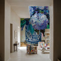 August Bloom Blue Hydrangea Mural Wallpaper - room preview 02