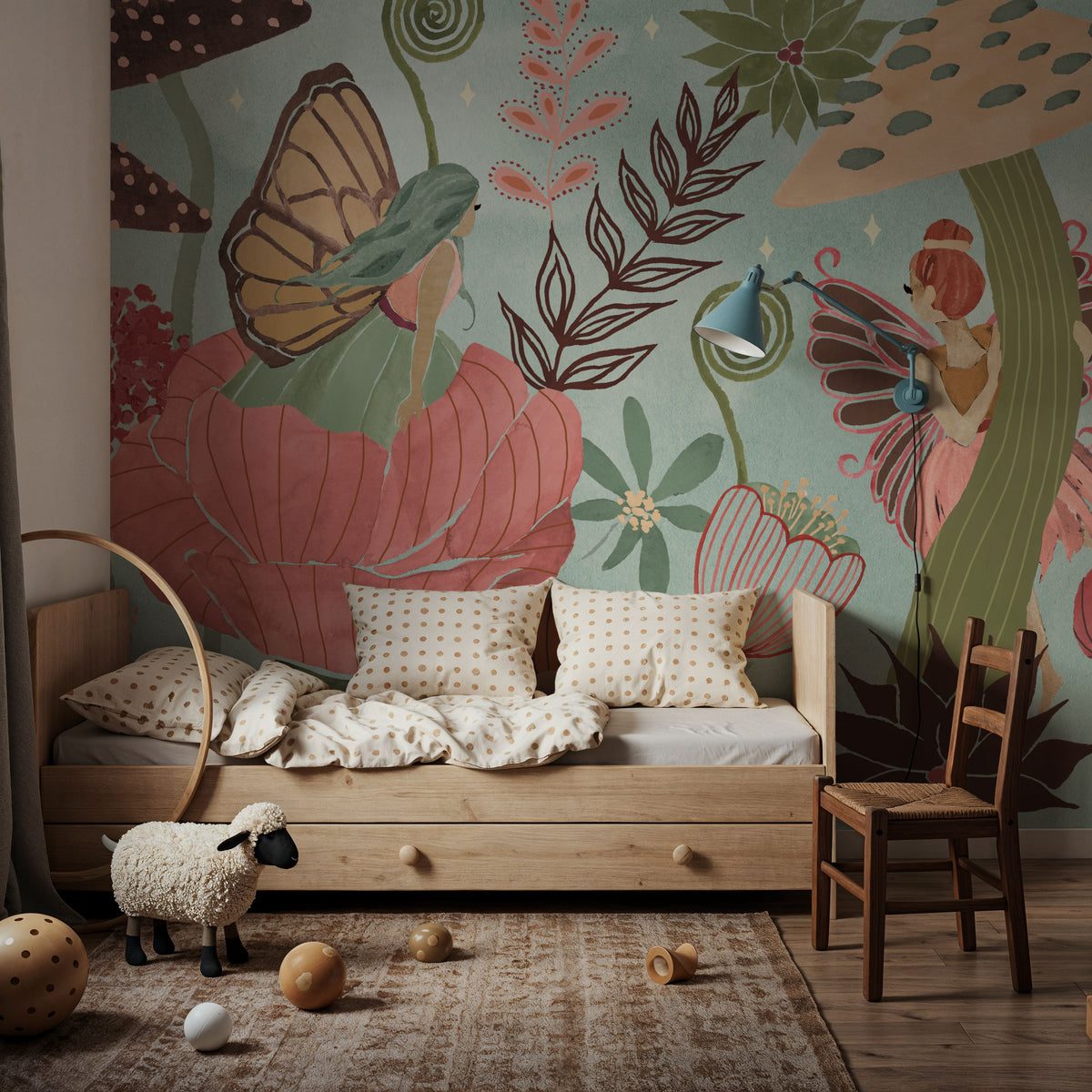 Floralscape Fairies I Mural Wallpaper - room preview 02