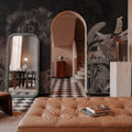 Tropical Forest Strolls Dark Gray Mural Wallpaper - room preview 02