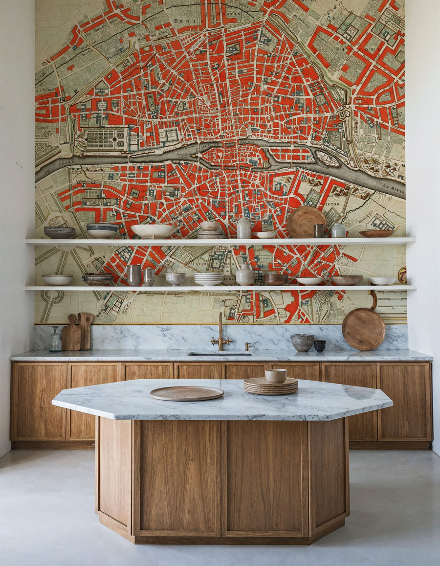 World Map Wallpaper Mural – Map Wall Mural – Paris Map 1700s