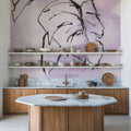 Midnight Plum Leaf I Mural Wallpaper - room preview 02