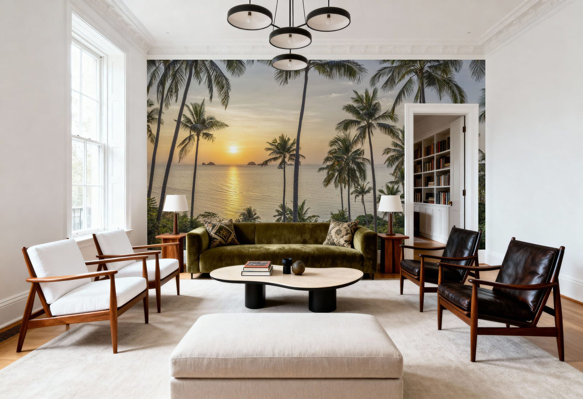 Tropical Sunset Vista Mural Wallpaper - room preview 02