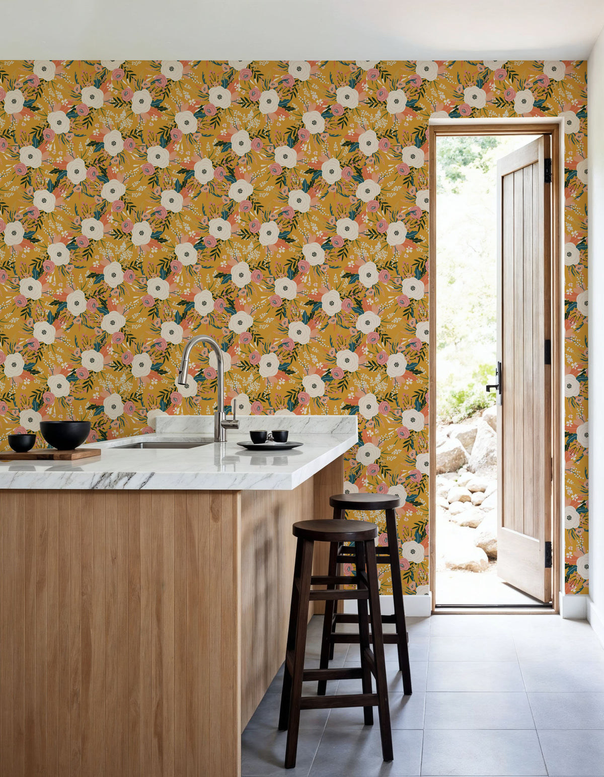 Weekend Flowers Mural Wallpaper - room preview 02