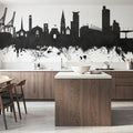 Southampton England Skyline Black & White Mural Wallpaper - room preview 02