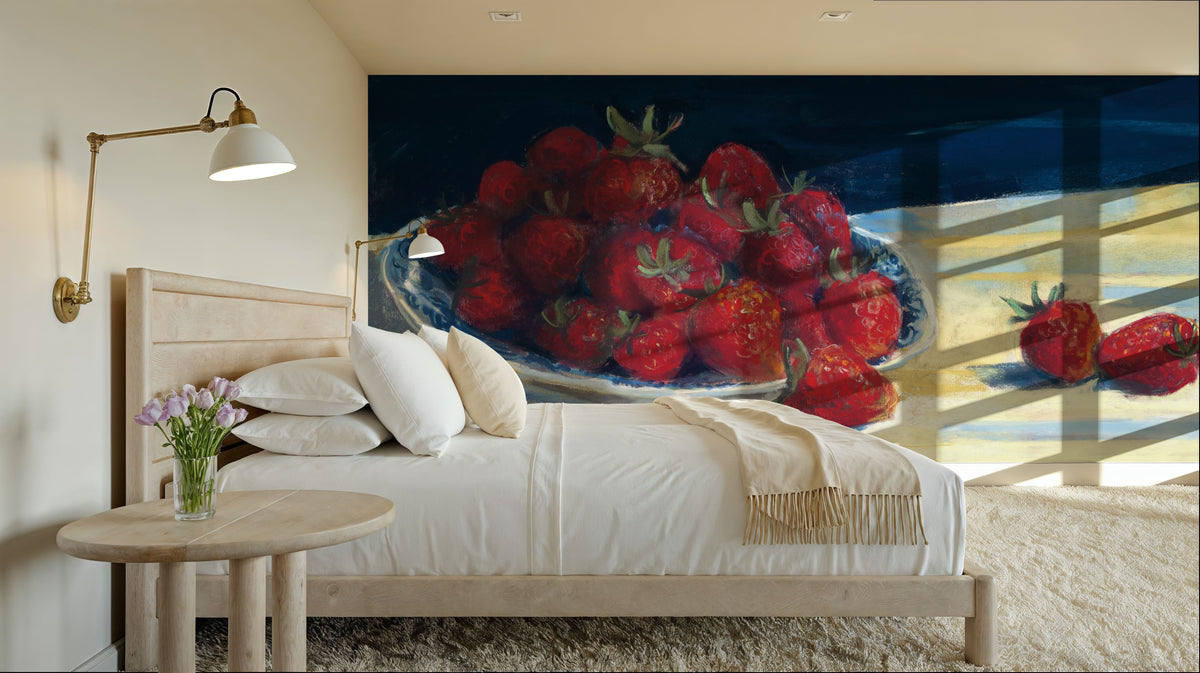 Bowl of Strawberries Mural Wallpaper - room preview 02