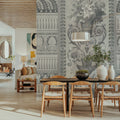 Flower Mountain, Gray Mural Wallpaper - room preview 02