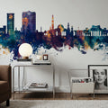 Muscat Oman Skyline Blue & Bronze Mural Wallpaper - room preview 02