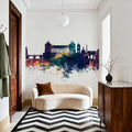 Rome Italy Skyline Blue & Bronze Mural Wallpaper - room preview 02