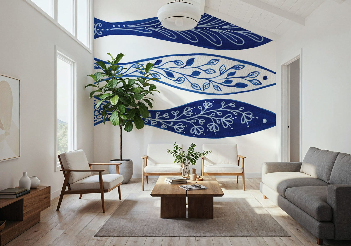 Coastal Chinoiserie VIII Mural Wallpaper - room preview 02