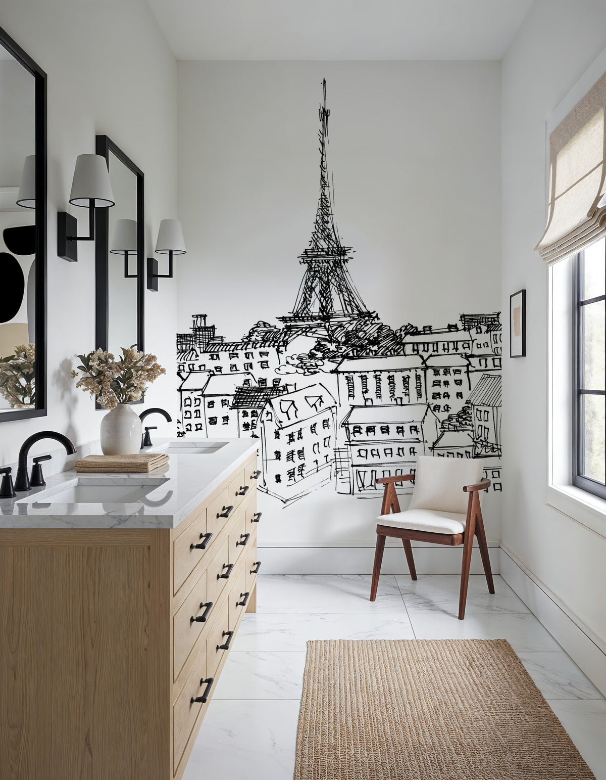 Paris Skyline IV Mural Wallpaper - room preview 02