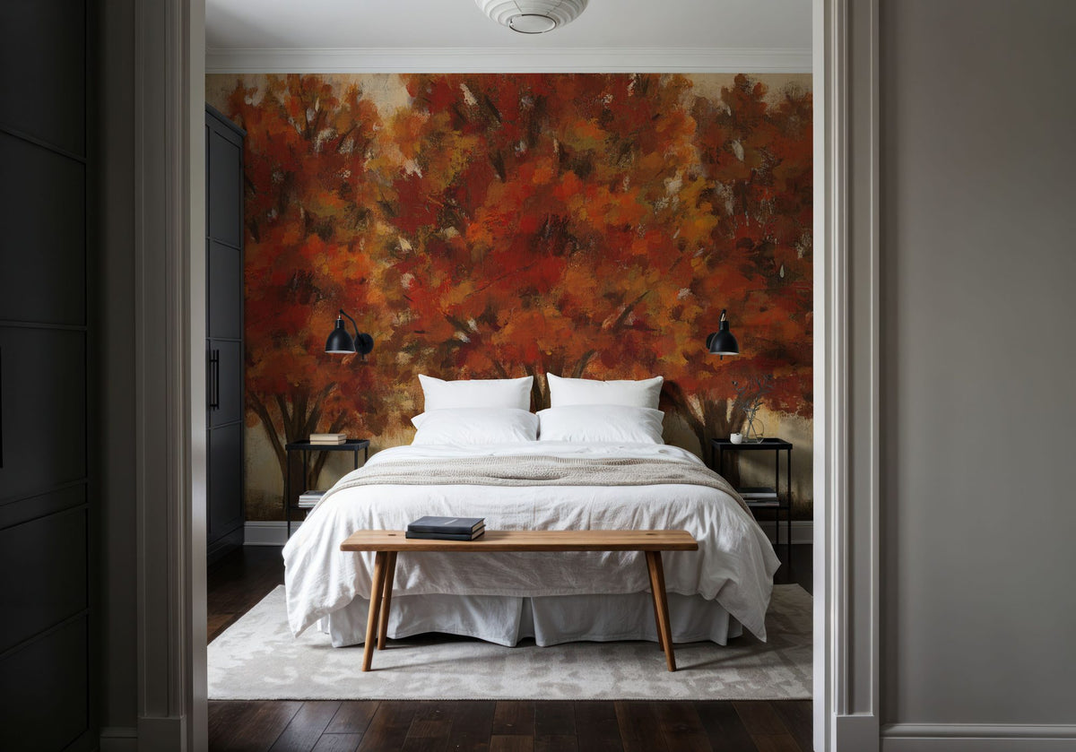 Glowing Trees Trio Mural Wallpaper - room preview 02